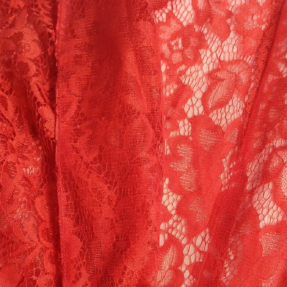 Elegant Red Lace Robe - Picture 3 of 4